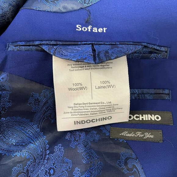 Indochino Men's Blue Wool Custom Fit Blazer Jacket - NWT - Picture 6 of 7